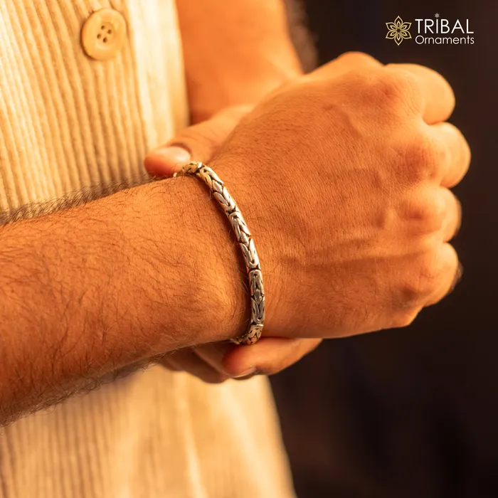 Bracelets 35mm 65 to 85 Unique byzantine design 925 Sterling silver handmade chain bracelet flexible bracelet unisex jewelry from India sbr729 TRIBAL ORNAMENTS