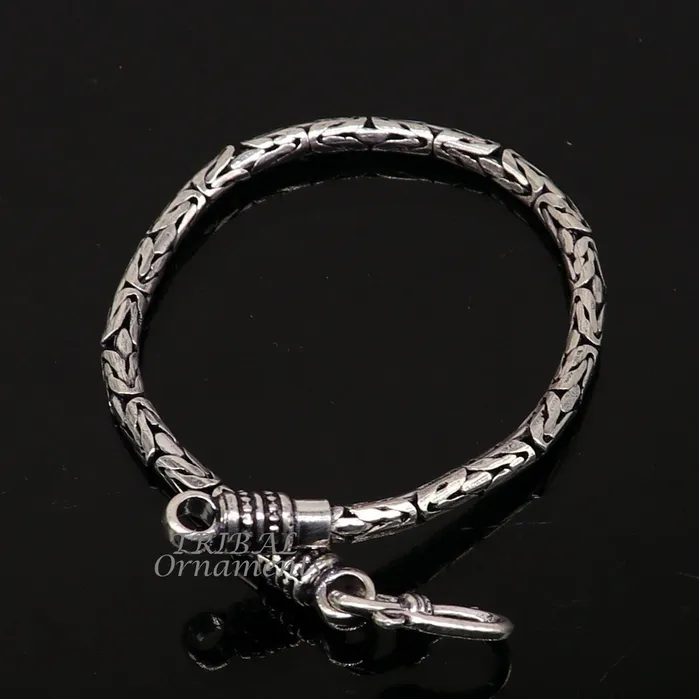 Bracelets 35mm 65 to 85 Unique byzantine design 925 Sterling silver handmade chain bracelet flexible bracelet unisex jewelry from India sbr729 TRIBAL ORNAMENTS