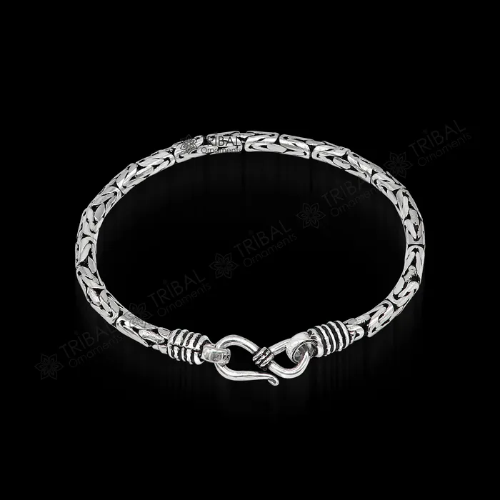 Bracelets 35mm 65 to 85 Unique byzantine design 925 Sterling silver handmade chain bracelet flexible bracelet unisex jewelry from India sbr729 TRIBAL ORNAMENTS