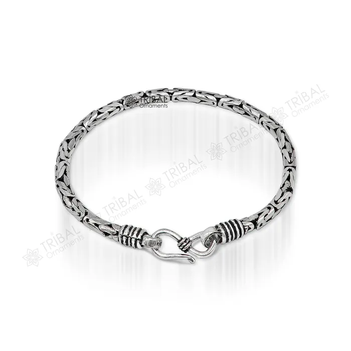 Bracelets 35mm 65 to 85 Unique byzantine design 925 Sterling silver handmade chain bracelet flexible bracelet unisex jewelry from India sbr729 TRIBAL ORNAMENTS