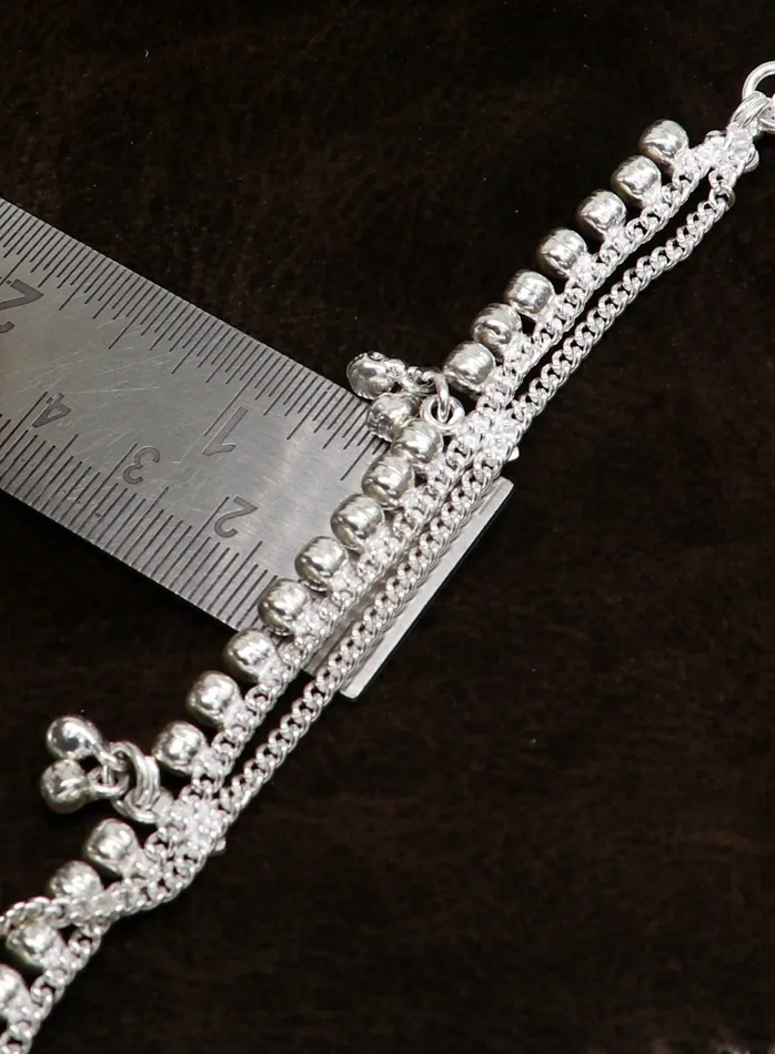 Bracelets 5 Vintage fancy style customized Sterling silver baby anklets charm ankle bracelet best kids gifting jewelry birthday gift india ank288 TRIBAL ORNAMENTS Bracelets 5 Vintage fancy style customized Sterling silver baby anklets charm ankle bracelet best kids gifting jewelry birthday gift india ank288 TRIBAL ORNAMENTS
