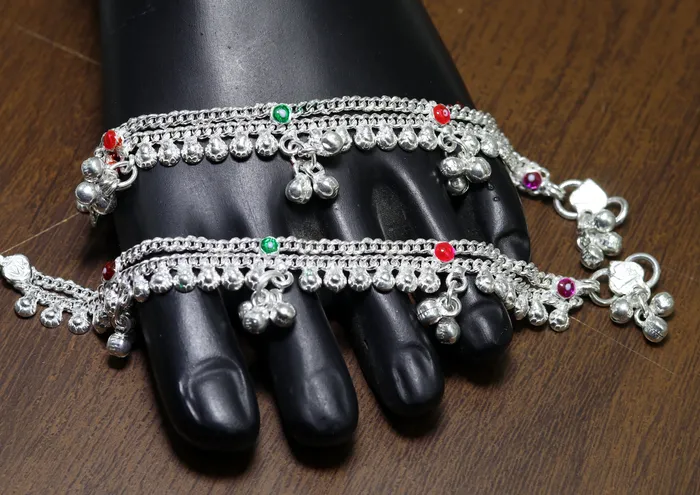 Bracelets 60 sterling silver handmade baby kids ankle bracelet noisy sound bells customized charm anklets jewelry belly dance gifting jewelry ank202 TRIBAL ORNAMENTS Bracelets 60 sterling silver handmade baby kids ankle bracelet noisy sound bells customized charm anklets jewelry belly dance gifting jewelry ank202 TRIBAL ORNAMENTS