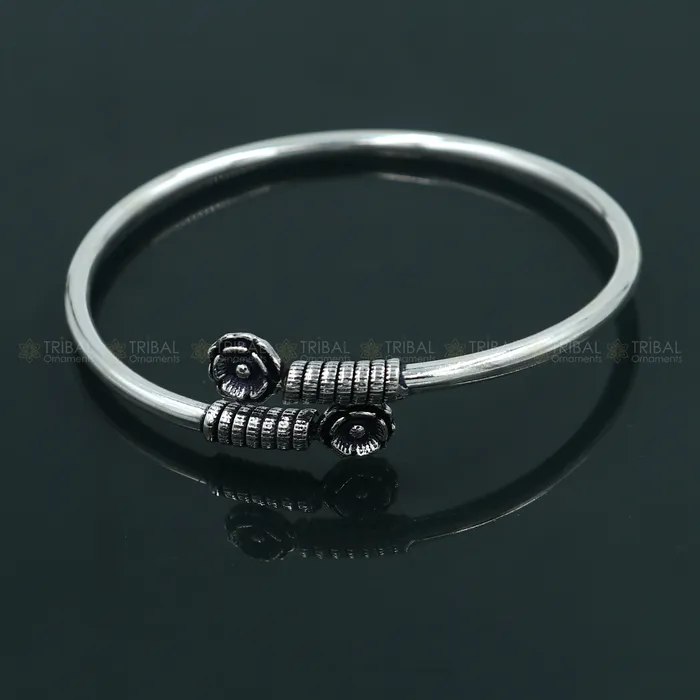 Bracelets 925 sterling silver handmade flower design stylish kada bangle bracelet tribal jewelry nsk871 TRIBAL ORNAMENTS Bracelets 925 sterling silver handmade flower design stylish kada bangle bracelet tribal jewelry nsk871 TRIBAL ORNAMENTS