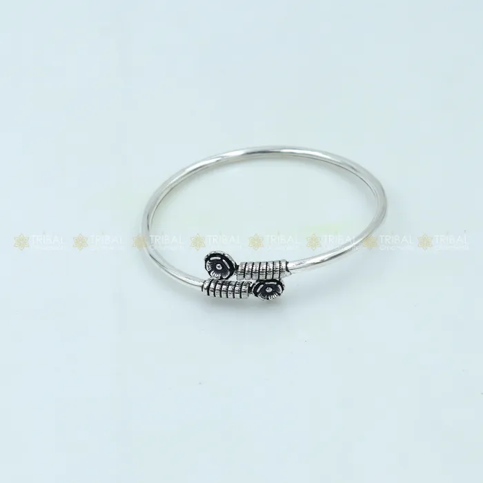 Bracelets 925 sterling silver handmade flower design stylish kada bangle bracelet tribal jewelry nsk871 TRIBAL ORNAMENTS Bracelets 925 sterling silver handmade flower design stylish kada bangle bracelet tribal jewelry nsk871 TRIBAL ORNAMENTS