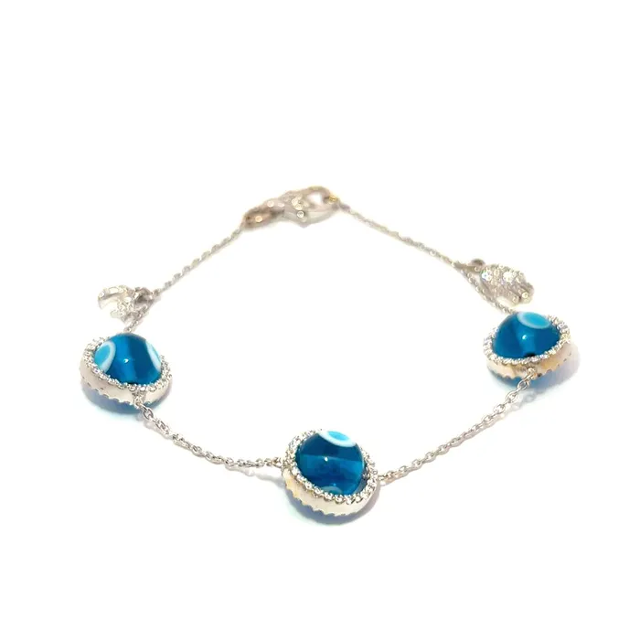 Bracelets Aaron Basha PreOwned Aaron Basha Diamond Evil Eye Bracelet