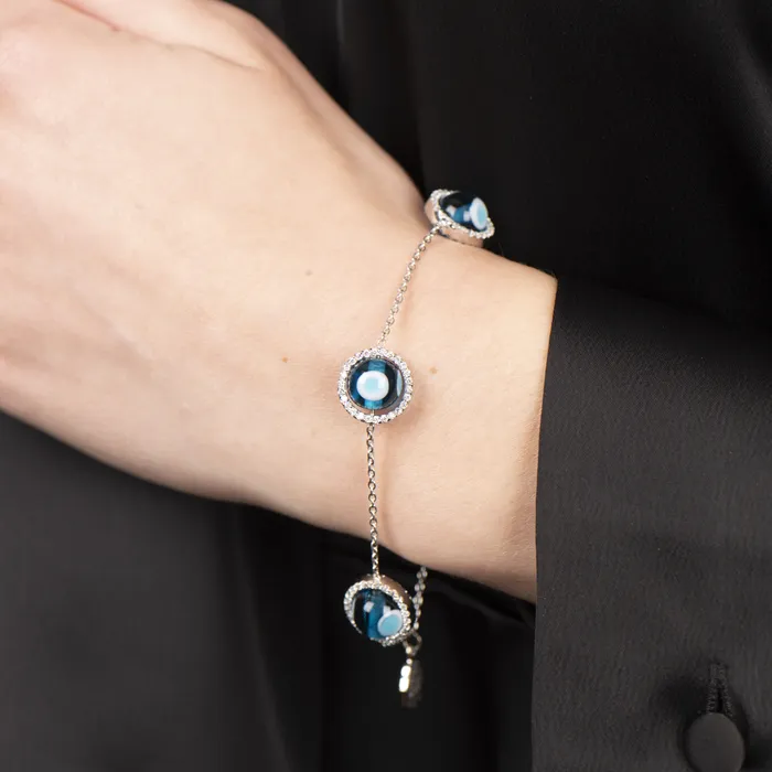 Bracelets Aaron Basha PreOwned Aaron Basha Diamond Evil Eye Bracelet