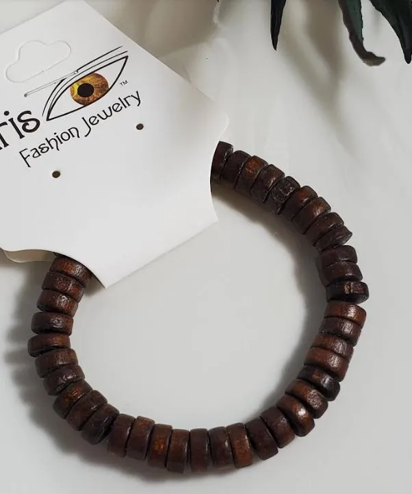 Bracelets AZ231 Brown Wooden Bead Bracelet polly