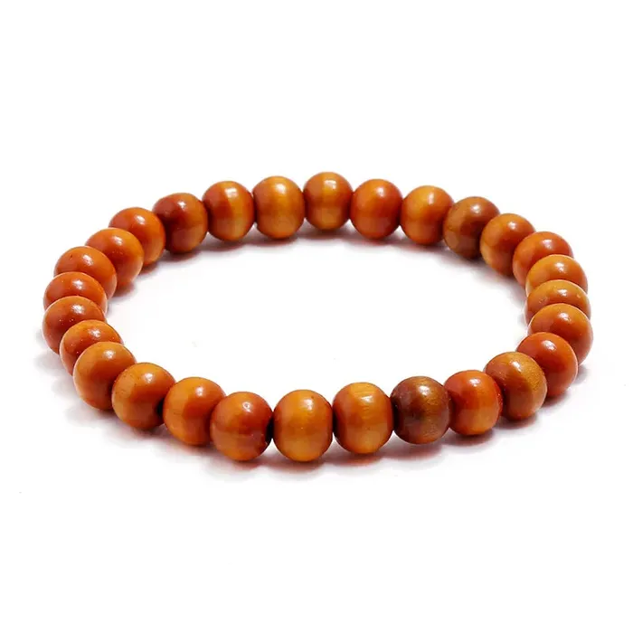Bracelets AZ992 Orange Wooden Bead Bracelet 01