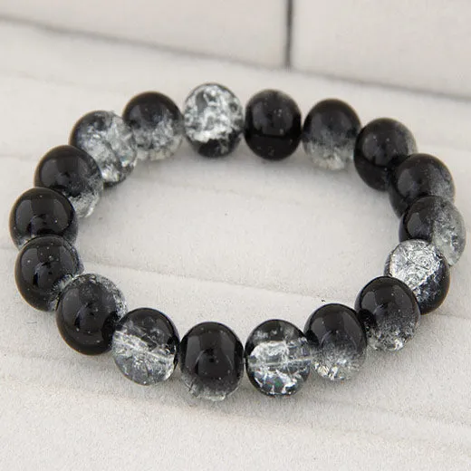 Bracelets B528 Black Crystal Crackle Glass Bracelet 02