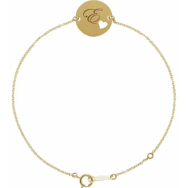Bracelets Fire Brilliance Pierced Heart Engravable Disc 78 Bracelet