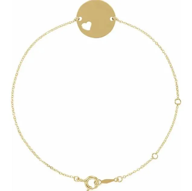 Bracelets Fire Brilliance Pierced Heart Engravable Disc 78 Bracelet