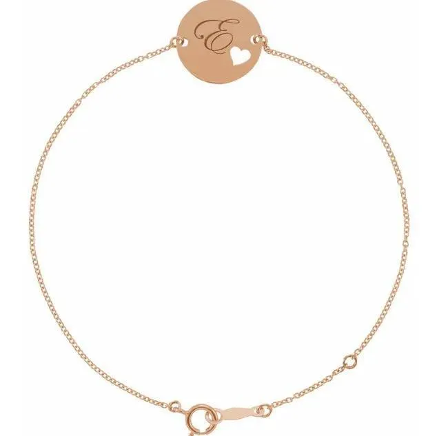 Bracelets Fire Brilliance Pierced Heart Engravable Disc 78 Bracelet