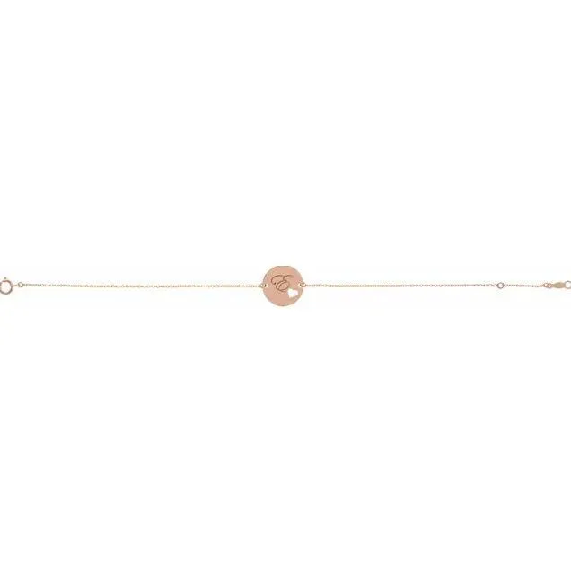Bracelets Fire Brilliance Pierced Heart Engravable Disc 78 Bracelet
