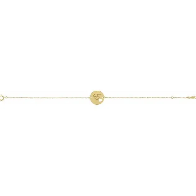 Bracelets Fire Brilliance Pierced Heart Engravable Disc 78 Bracelet