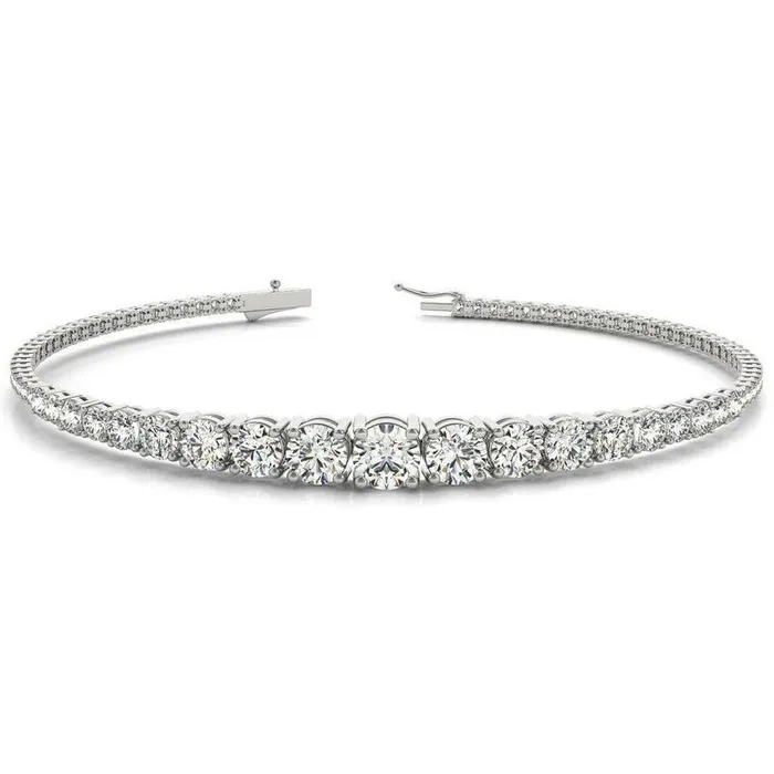 Bracelets Fire Brilliance Stunning Tapered Moissanite or Diamond InLine Bracelet