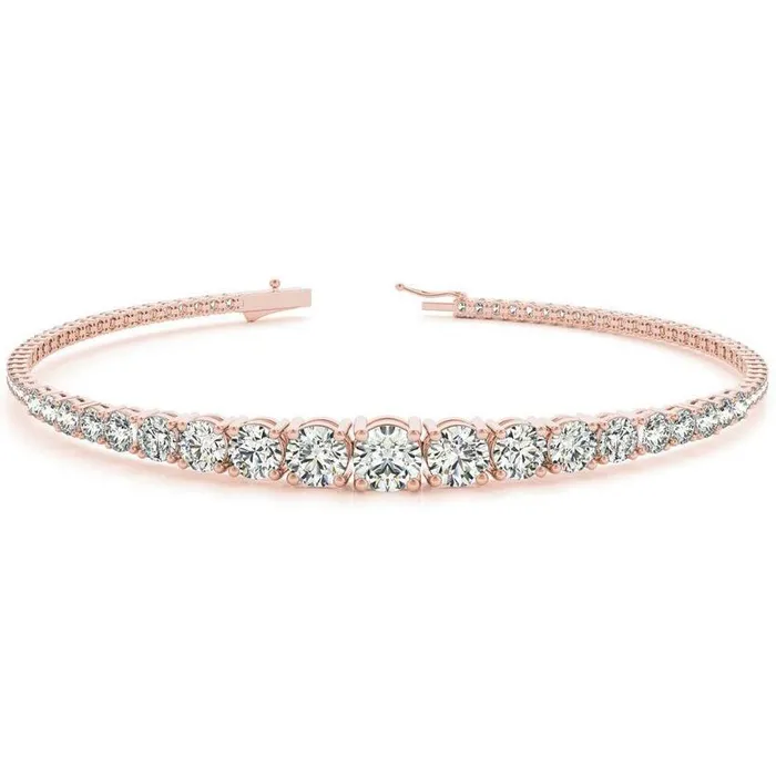 Bracelets Fire Brilliance Stunning Tapered Moissanite or Diamond InLine Bracelet