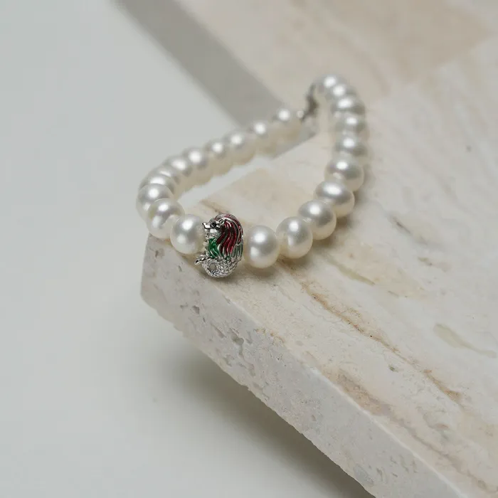 Bracelets Pearly Lustre Merlion Freshwater Pearl Bracelet WB00083 New Yorker