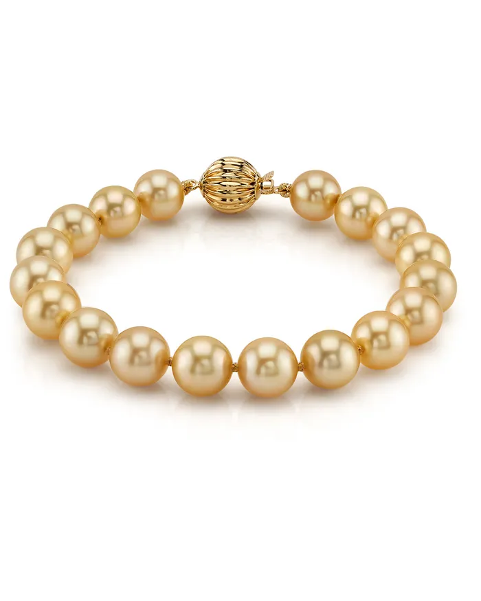 Bracelets spt Golden South Sea Pearl Bracelet 8090mm