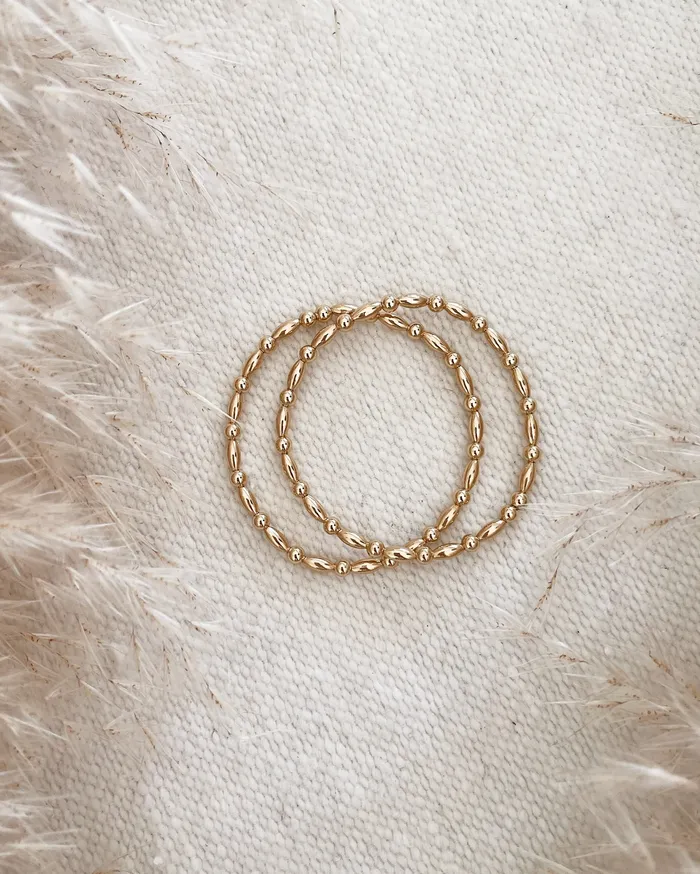 Bracelets THE OVAL MIX BRACELET GOLD Stylin By Aylin