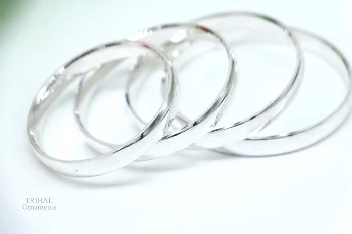 Bracelets TRIBAL ORNAMENTS 6mm 925 Sterling silver handmade solid kada baby bracelet bangle for unisex amazing sikha punjabi kada solid silver kids jewelry nsk469