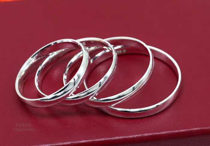 Bracelets TRIBAL ORNAMENTS 6mm 925 Sterling silver handmade solid kada baby bracelet bangle for unisex amazing sikha punjabi kada solid silver kids jewelry nsk469