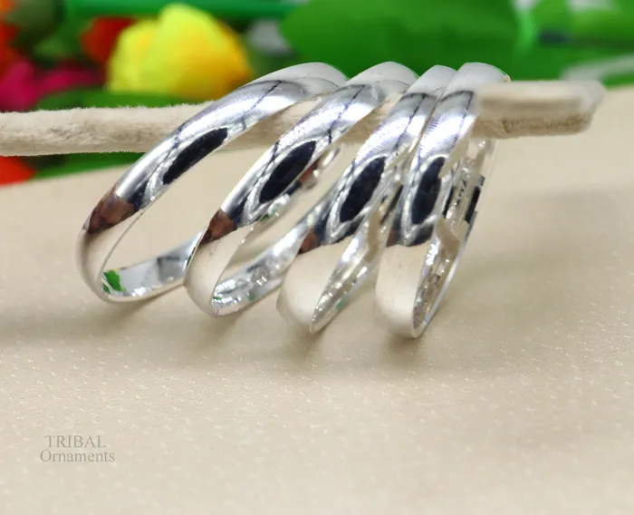 Bracelets TRIBAL ORNAMENTS 6mm 925 Sterling silver handmade solid kada baby bracelet bangle for unisex amazing sikha punjabi kada solid silver kids jewelry nsk469