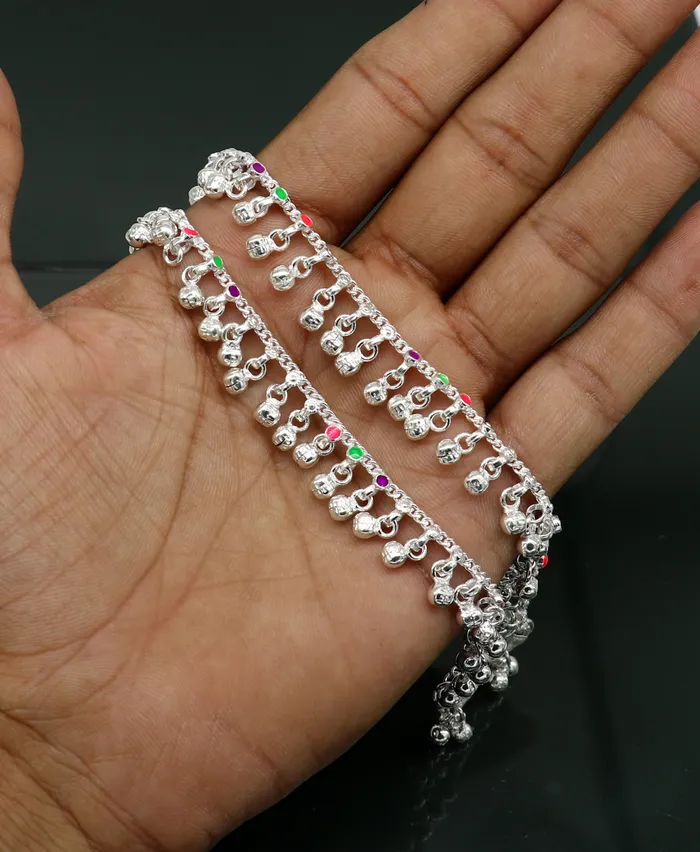 Bracelets TRIBAL ORNAMENTS 7 inches long custom amazing waved jingling bells baby anklets special gift for your princes babyteenager anklets foot bracelet ank371