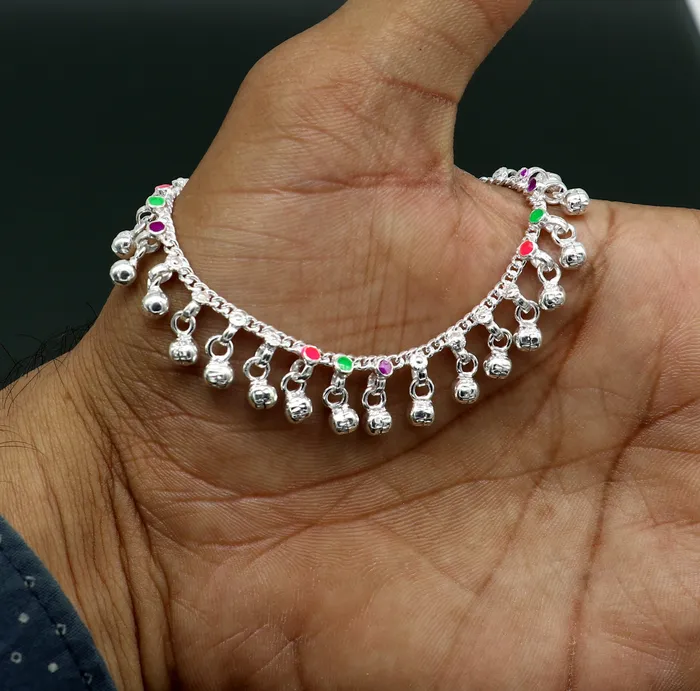 Bracelets TRIBAL ORNAMENTS 7 inches long custom amazing waved jingling bells baby anklets special gift for your princes babyteenager anklets foot bracelet ank371