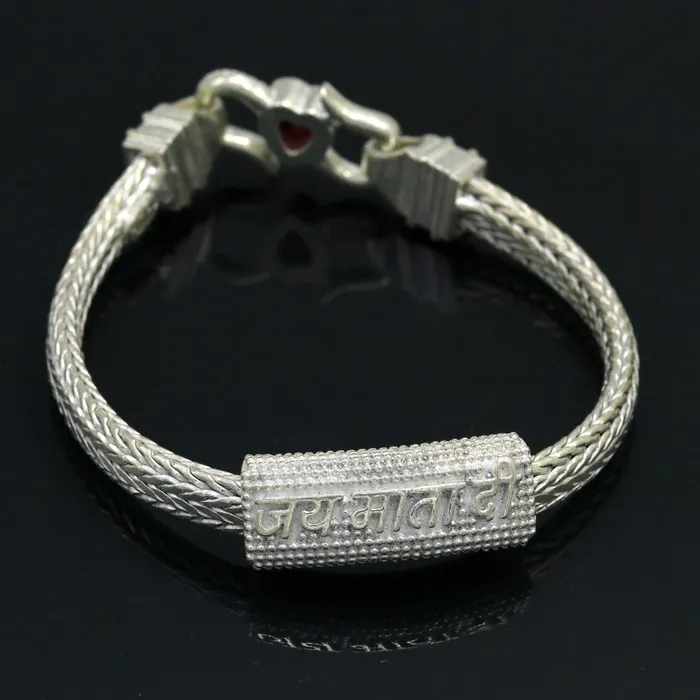 Bracelets TRIBAL ORNAMENTS 82 inches handmade solid silver gorgeous design gope chain bracelet with Jai Mata Di design excellent unisex tribal bracelet sbr158 Bracelets TRIBAL ORNAMENTS 82 inches handmade solid silver gorgeous design gope chain bracelet with Jai Mata Di design excellent unisex tribal bracelet sbr158