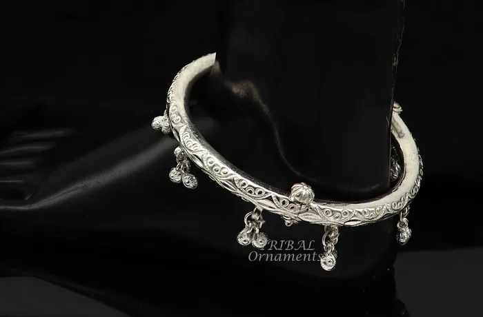 Bracelets TRIBAL ORNAMENTS 925 sterling silver charming jingling bells gorgeous cultural foot kada ankle bracelet tribal ethnic silver belly dance jewelry nsfk92 Bracelets TRIBAL ORNAMENTS 925 sterling silver charming jingling bells gorgeous cultural foot kada ankle bracelet tribal ethnic silver belly dance jewelry nsfk92