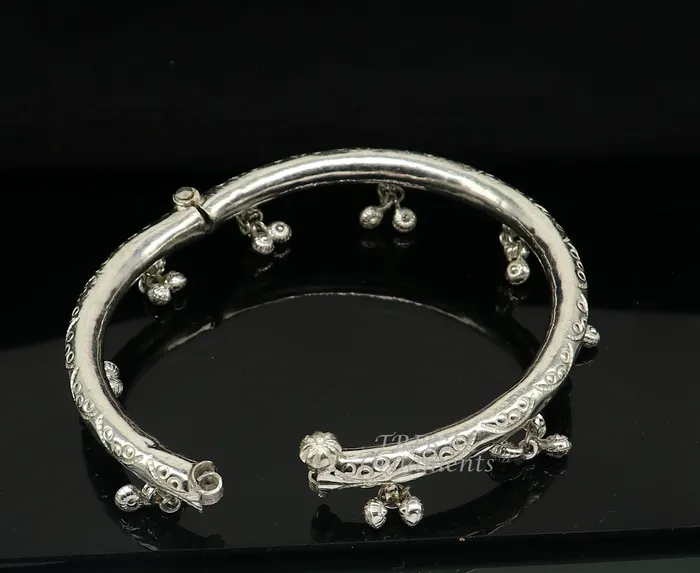 Bracelets TRIBAL ORNAMENTS 925 sterling silver charming jingling bells gorgeous cultural foot kada ankle bracelet tribal ethnic silver belly dance jewelry nsfk92
