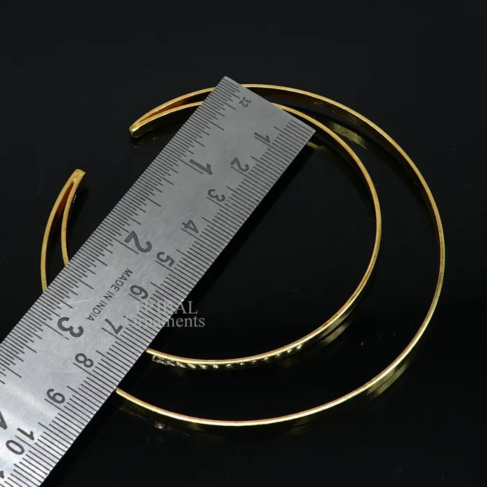 Bracelets TRIBAL ORNAMENTS 925 sterling silver handmade gold polished bangle bracelet double layer cuff kada jewelry tribal belly dance jewelry from india hnssk731