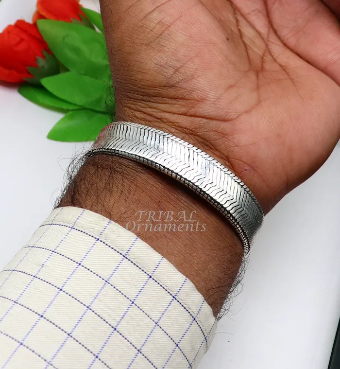 Bracelets TRIBAL ORNAMENTS 925 sterling silver handmade gorgeous vintage design solid wheat chain flexible bracelet belt unisex jewelry from Rajasthan India sbr408