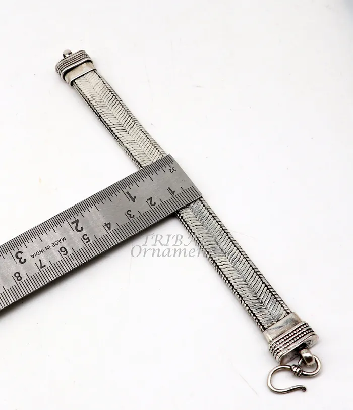 Bracelets TRIBAL ORNAMENTS 925 sterling silver handmade gorgeous vintage design solid wheat chain flexible bracelet belt unisex jewelry from Rajasthan India sbr408