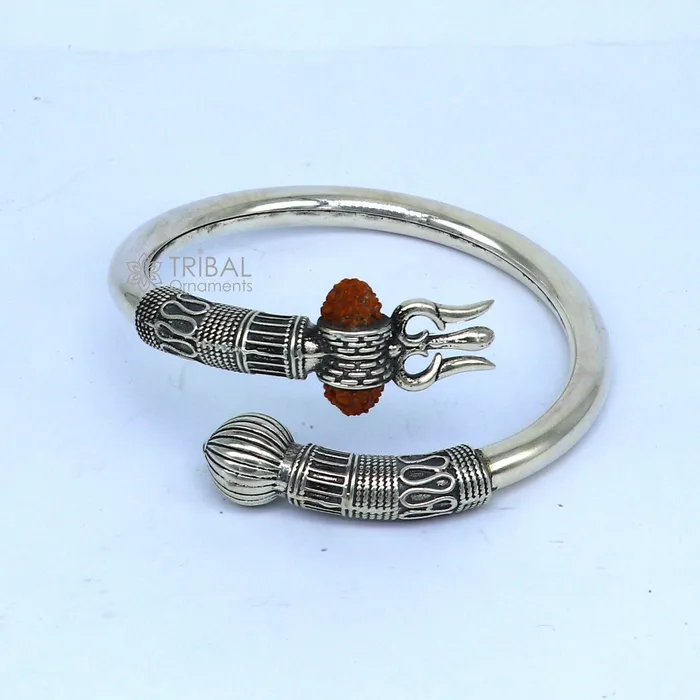 Bracelets TRIBAL ORNAMENTS 925 sterling silver idol shiva trident or trishul bangle pretty customized Babubali bangle kada bracelet unisex designer jewelry nsk756 Bracelets TRIBAL ORNAMENTS 925 sterling silver idol shiva trident or trishul bangle pretty customized Babubali bangle kada bracelet unisex designer jewelry nsk756