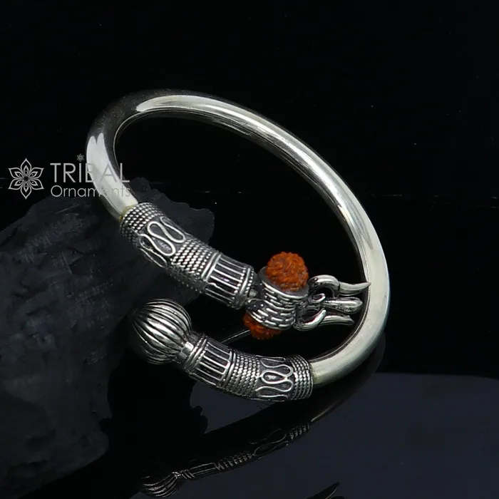 Bracelets TRIBAL ORNAMENTS 925 sterling silver idol shiva trident or trishul bangle pretty customized Babubali bangle kada bracelet unisex designer jewelry nsk756 Bracelets TRIBAL ORNAMENTS 925 sterling silver idol shiva trident or trishul bangle pretty customized Babubali bangle kada bracelet unisex designer jewelry nsk756