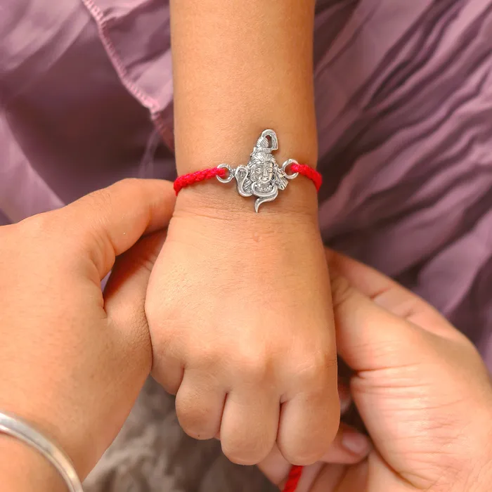 Bracelets TRIBAL ORNAMENTS 925 Sterling silver Lord Shiva Mahadeva design pendant Rakhi bracelet Rakshabandhan festival rk328