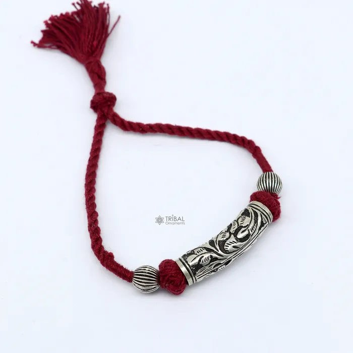Bracelets TRIBAL ORNAMENTS 925 sterling silver modern Fancy stylish charm bracelet adjustable brides gifting fashion wedding ethnic bracelet tribal jewelry sbr681