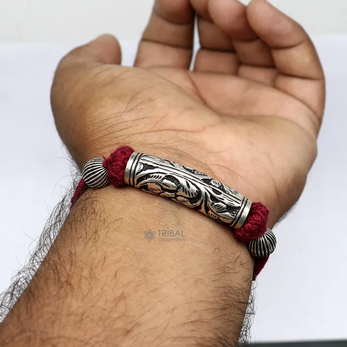Bracelets TRIBAL ORNAMENTS 925 sterling silver modern Fancy stylish charm bracelet adjustable brides gifting fashion wedding ethnic bracelet tribal jewelry sbr681