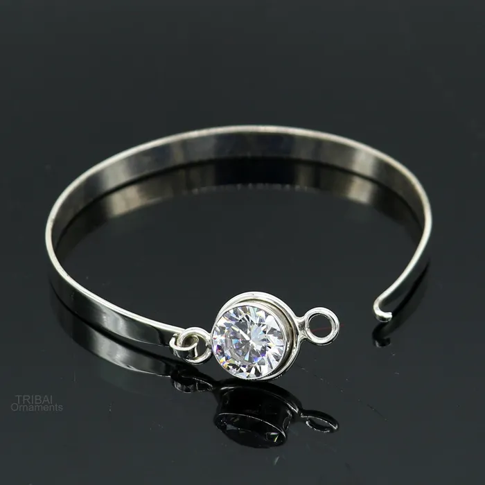 Bracelets TRIBAL ORNAMENTS Elegant 925 sterling silver cubic zircon stone bangle bracelet kada Gorgeous bangle kada best gifting girls cuff bangle jewelry ba133