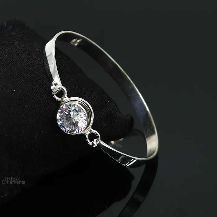Bracelets TRIBAL ORNAMENTS Elegant 925 sterling silver cubic zircon stone bangle bracelet kada Gorgeous bangle kada best gifting girls cuff bangle jewelry ba133