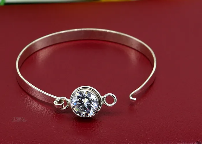 Bracelets TRIBAL ORNAMENTS Elegant 925 sterling silver cubic zircon stone bangle bracelet kada Gorgeous bangle kada best gifting girls cuff bangle jewelry ba133