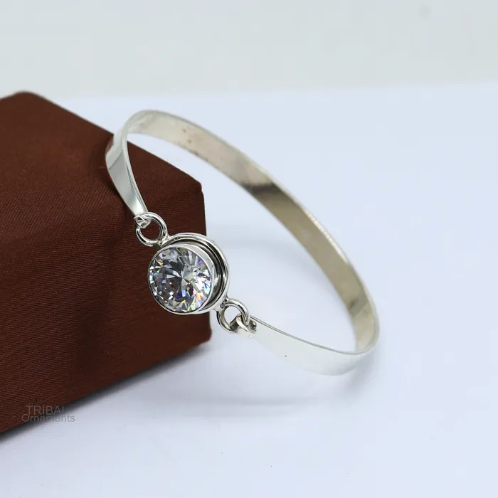 Bracelets TRIBAL ORNAMENTS Elegant 925 sterling silver cubic zircon stone bangle bracelet kada Gorgeous bangle kada best gifting girls cuff bangle jewelry ba133