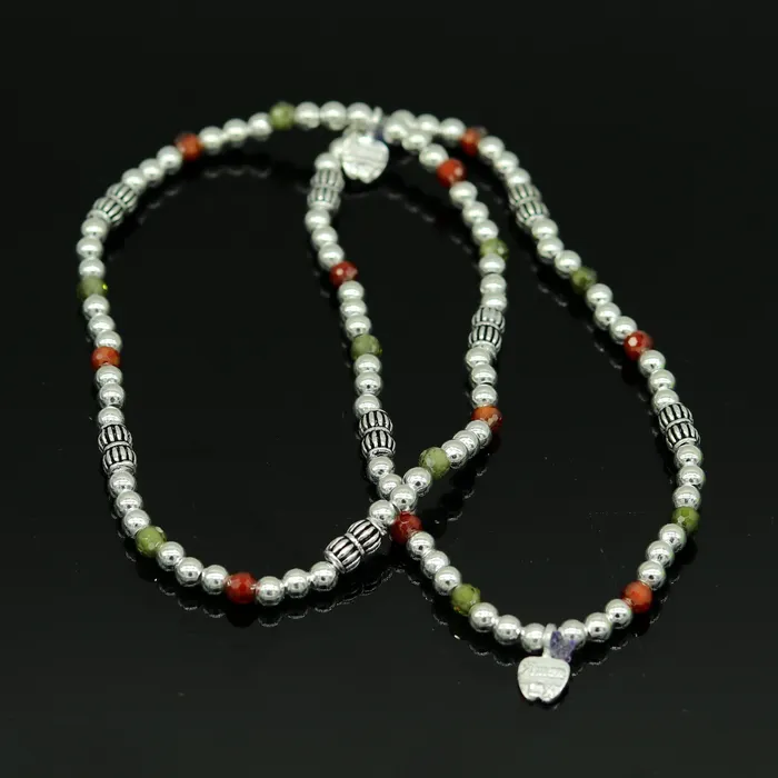 Bracelets TRIBAL ORNAMENTS Modern stylish handmade silver beaded adjustable ankle bracelet excellent belly dance jewelry customized personalized gifting nank 210 Bracelets TRIBAL ORNAMENTS Modern stylish handmade silver beaded adjustable ankle bracelet excellent belly dance jewelry customized personalized gifting nank 210