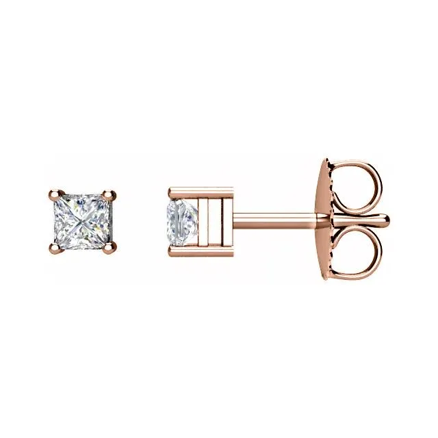 Charles Colvard Earrings Princess Center 4 Prong Earrings