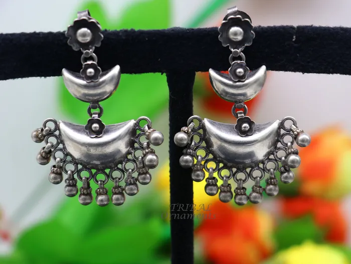 Cultural silver earrings fashionable and versatile floral silver 3 steps drop dangles ethnic pattern made by 925 sterling silver s1114 TRIBAL ORNAMENTS Earrings Cultural silver earrings fashionable and versatile floral silver 3 steps drop dangles ethnic pattern made by 925 sterling silver s1114 TRIBAL ORNAMENTS Earrings
