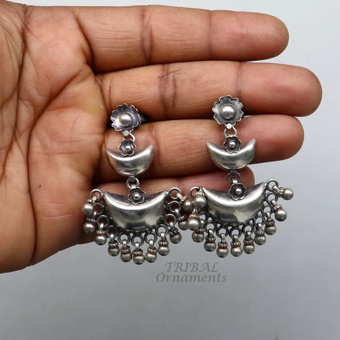 Cultural silver earrings fashionable and versatile floral silver 3 steps drop dangles ethnic pattern made by 925 sterling silver s1114 TRIBAL ORNAMENTS Earrings Cultural silver earrings fashionable and versatile floral silver 3 steps drop dangles ethnic pattern made by 925 sterling silver s1114 TRIBAL ORNAMENTS Earrings