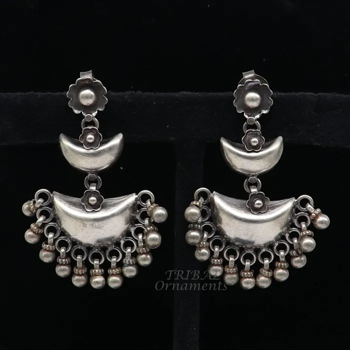 Cultural silver earrings fashionable and versatile floral silver 3 steps drop dangles ethnic pattern made by 925 sterling silver s1114 TRIBAL ORNAMENTS Earrings Cultural silver earrings fashionable and versatile floral silver 3 steps drop dangles ethnic pattern made by 925 sterling silver s1114 TRIBAL ORNAMENTS Earrings