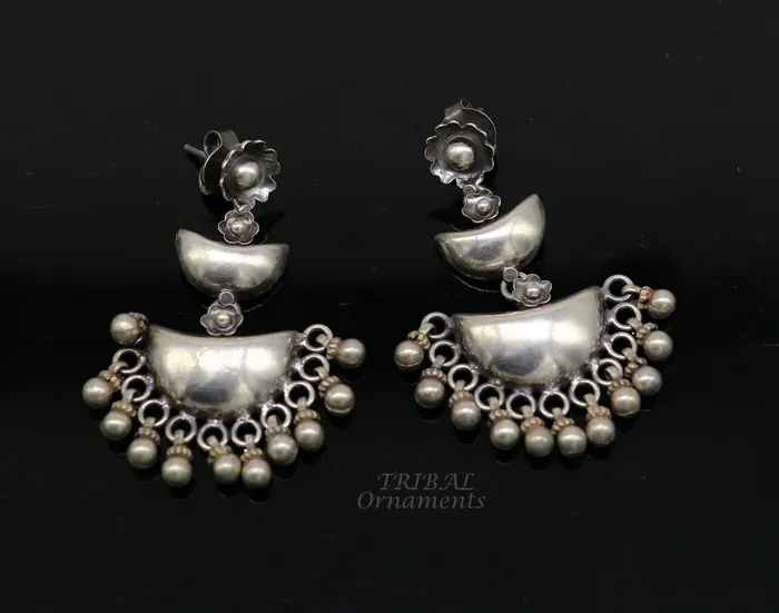 Cultural silver earrings fashionable and versatile floral silver 3 steps drop dangles ethnic pattern made by 925 sterling silver s1114 TRIBAL ORNAMENTS Earrings Cultural silver earrings fashionable and versatile floral silver 3 steps drop dangles ethnic pattern made by 925 sterling silver s1114 TRIBAL ORNAMENTS Earrings