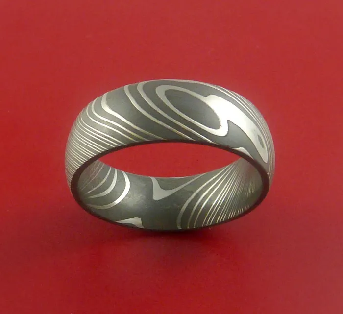 Damascus Steel Ring Custom Made Band Lashbrook Rings Damascus Steel Ring Custom Made Band Lashbrook Rings